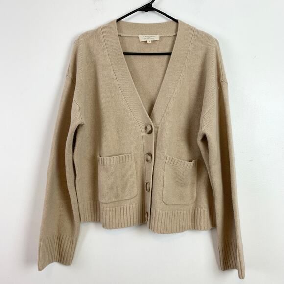 Sezane Jady Oversized 100% Yak Wool Cardigan Jumper Sweater Natural Medium - Picture 4 of 7